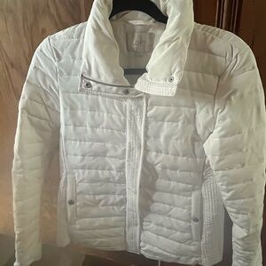 LOFT Women's White Quilted Jacket